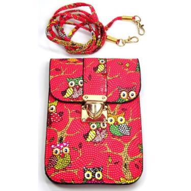 Imagem de Bolsa Mini transversal coruja feminina Vermelho + relógio de led - DAF