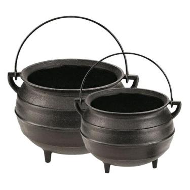 Imagem de Kit 2 Caldeirão Panela Extramil Tripé Ferro Fundido 1L e 4L - Fumil