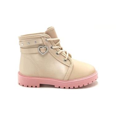Imagem de Coturno Infantil Feminino Molekinha 2126.526, Creme, 21