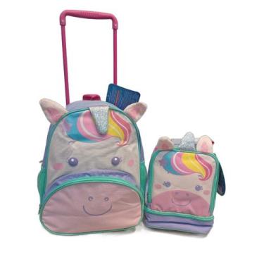 Imagem de Kit Escolar Infantil Clio Pets Unicórnio Original - Mochila de Rodinha