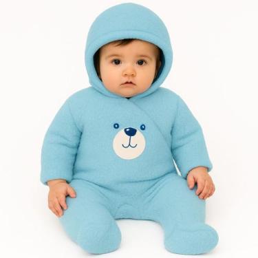Imagem de Macacão Inverno Bebê Pelo de Carneirinho - kiko, Azul, M