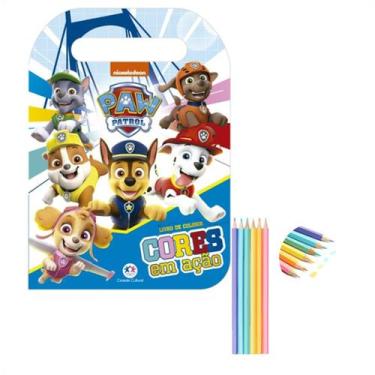 Imagem de Kit 1 Livro de Colorir Paw Patrol e 6 Lápis de Cor Pastel