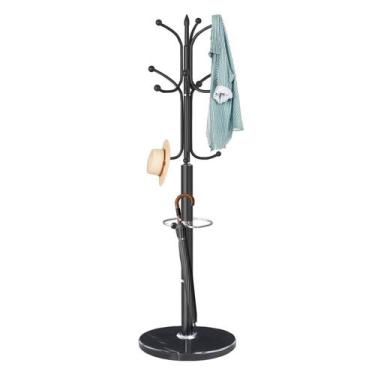 Imagem de Cabideiro de Metal ZOZOE 178 cm com 12 Ganchos e Base de Mármore