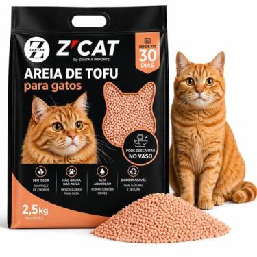 Imagem de Granulado De Tofu Para Gatos 2.5kg Zentra Imports Biodegradável Pessêg