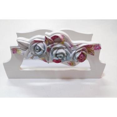 Imagem de Porta Guardanapo Mdf Branco - Toque De Classe, Flor