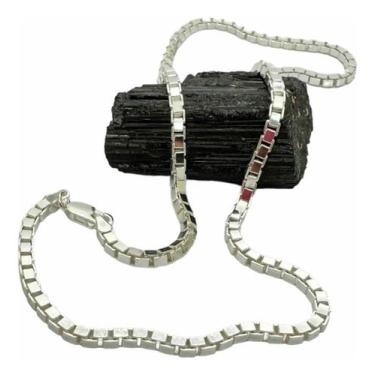 Imagem de Corrente 45cm Veneziana Box 3m Italiana Importada Prata 925 K24 Italy 
