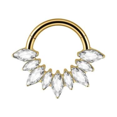 Imagem de Piercing Clicker Articulado De Titânio Com Zircônia Marquise, Em Forma