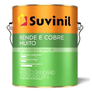 Imagem de Tinta parede acrilica suvinil rende cobre muito fosco cromio 3,6l