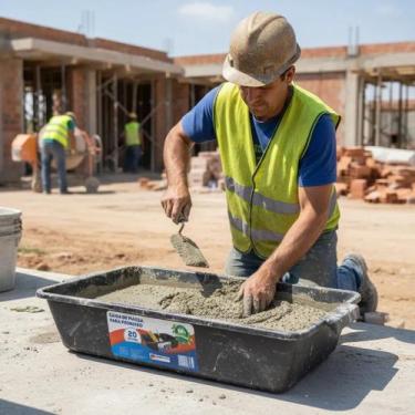 Imagem de Caixa De Massa Para Pedreiro 20 Litros Resistente Para Construção E Re