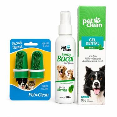 Imagem de Kit Gel Dental Dedeira Spray - Menta - Pet Clean, Menta