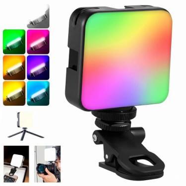 Imagem de Luz LED RGB Iluminador Pequeno USB Recarregável para Vídeo Foto Stream