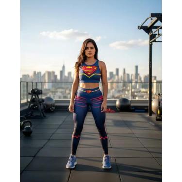 Imagem de Conjunto calça e top super girls miss fitness, Azul, G