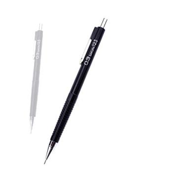 Imagem de lápis automático para desenho de desenho de animação estudante preto 0,3 mm, difícil de quebrar 1 pacote