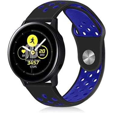 Imagem de Pulseira Nandos-Store compatível com Samsung Galaxy Watch 42mm / Active and Gear S2 (Preto com azul escuro NK)