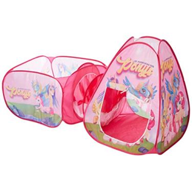 Imagem de Fabrincando Ideias Barraca 3 em 1 Infantil Aventura dos Ponys sem Bolinhas