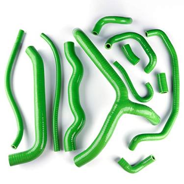 Imagem de LUXERAD Kit de tubo de refrigeração de silicone com desempenho de 3 camadas 4,5 mm para radiador de refrigeração compatível com VFR800 2002-2008 (verde)