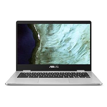 Imagem de ASUS Chromebook C423, tela FHD NanoEdge de 14 polegadas com dobradiça de 180 graus, processador Intel Celeron N3350, 4GB-RAM, armazenamento eMMC de 32 GB, inscrição Zero-Touch, Chrome OS, prata, C423NA-DB42F