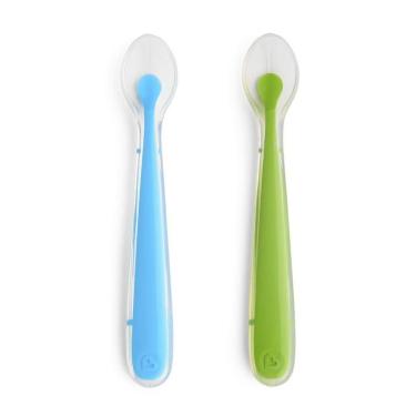 Imagem de Kit Com 2 Colheres De Silicone Azul / Verde Munchkin