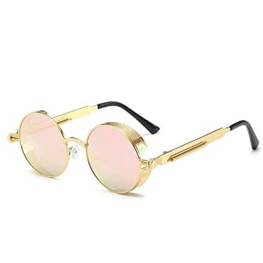 Imagem de Metal Steampunk Sunglasses Men Women Fashion Round Glasses Design Vintage Sun Glasses Oculos sol,4,China