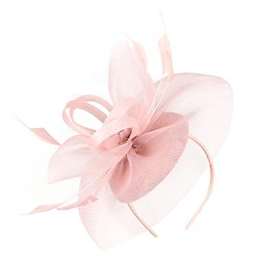 Imagem de ABOOFAN Chapéu Fascinador de Gaze Flor Grampo Cabelo Mulher Seda Rosa Feminino Solto Primavera Verão Festivo