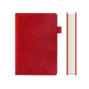 Imagem de Caderno A5 clássico material escolar de escritório couro PU diário bloco de notas 360 páginas (vermelho)