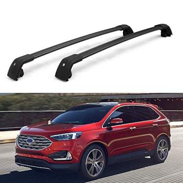 Imagem de UDP-Auto 2 peças barras transversais de alumínio traváveis barras transversais de trilho de teto bagagem, bagagem, bagagem, bagagem, porta-bagagem, serve para Ford Edge 2015-2020 - preto