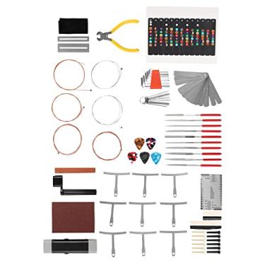 Imagem de Kit de ferramentas de configuração de instrumentos, ferramentas de reparo de guitarra, acessórios de chave sextavada, arquivos de medição, enrolador de corda, pinos de ponte de presente para bandolins para baixo para ukulele