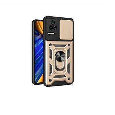 Imagem de Capa Case Anti Impacto Ring 4 EM 1 Luxo Proteção Camera+ 3 Películas de vidro 9d Xiaomi Poco F4 (DOURADA)