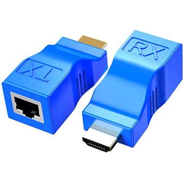 Imagem de Adaptador extensor HDMI, conversor de rede Ethernet BERLAT HDMI para RJ45 da Cat5-e/6 cabo divisor 1080p até 30 m/98 pés repetidor para HDTV HD TV DVD PS4 STB