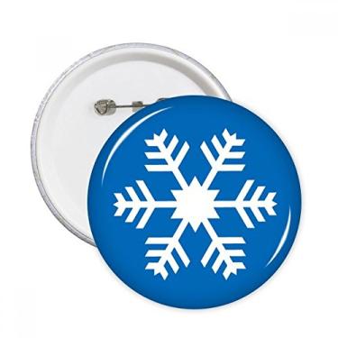 Imagem de Esporte de Inverno Azul Floco de Neve Alfinetes Redondos Emblema Botão Decoração Acessório 5pcs