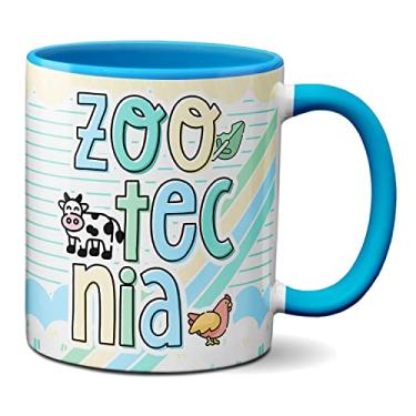 Imagem de Caneca Profissão Animais Zootecnia Presente Fofo Criativo (Azul)