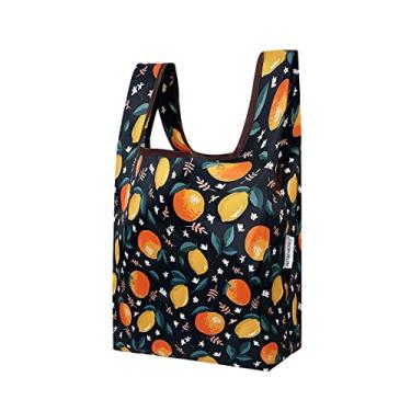 Imagem de Wrapables Bolsa de compras reutilizável pequena JoliBag Collection, laranjas e limões