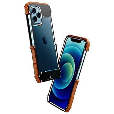 Imagem de Para iphone 12 mini xr metal duro alumínio madeira capa protetora para iphone 12 11 pro xs max capa preta para iphone se 2020
