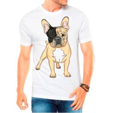 Imagem de Camiseta Pet Dog Buldogue Francês Branca Masculina05 - Design Camiseta