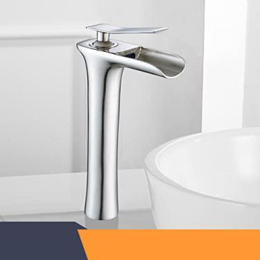 Imagem de Torneiras para lavatório Torneira branca para banheiro Torneiras em cascata Torneira de água quente e fria Torneira para lavatório Torneiras misturadoras,3