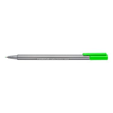 Imagem de STAEDTLER Caneta Ponta Fina Triplus Fineliner 0.3mm 1 Unidade Verde Neon - 334-501 - Corpo Ergonômico Triangular – Ideal para Escrita e Bullet Journal