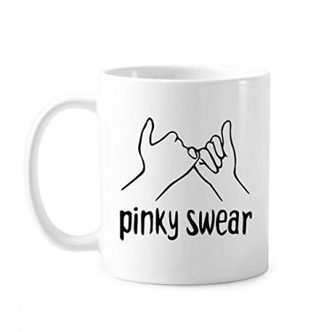 Imagem de Black Pinky Swear Caneca clássica personalizada de cerâmica branca com alça 350 ml presente