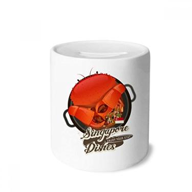 Imagem de DIYthinker Caixa de moedas de cerâmica tradicional de Singapura com caranguejo chili para presente