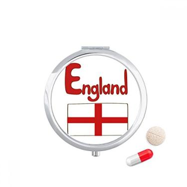 Imagem de Porta comprimidos com estampa vermelha da bandeira nacional da Inglaterra, caixa de armazenamento de remédios
