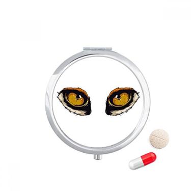 Imagem de Caixa de comprimidos para decoração de olhos de raposa com desenho animado, caixa de armazenamento de remédios
