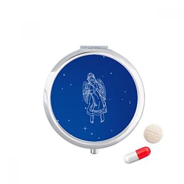 Imagem de Caixa de comprimidos com padrão de constelação Virgem Star Universe, caixa de armazenamento de medicamentos, dispensador de recipiente