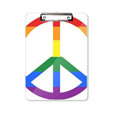 Imagem de Rainbow Gay LGBT Prancheta Lésbica Antiguerra Placa de apoio A4