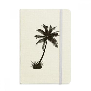 Imagem de Caderno de praia de coqueiro, preto, capa dura oficial, diário clássico