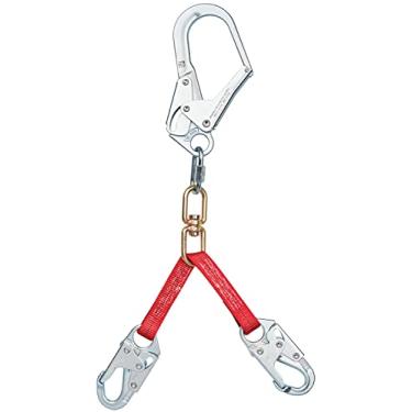 Imagem de 3M Protecta PRO 1351001 24" Web Rebar Assembly For Positioning, Swiveling Steel Rebar Hook At Center, Snap Hooks At Leg Ends, 310 lb Capacity, Gold/Red