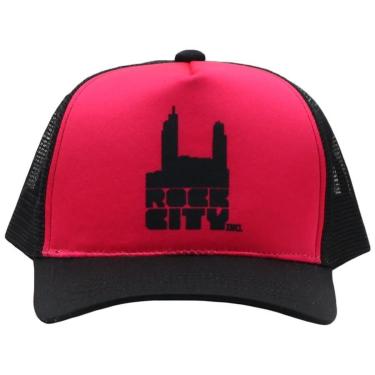 Imagem de Boné Rock City Inc. Liso Rosa/Preto-Unissex