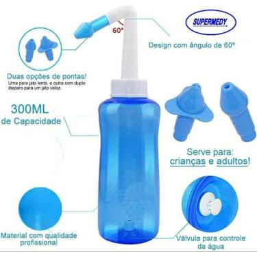 Imagem de Frasco Lavagem Higienizador Ducha Nasal Lavador 300ml
