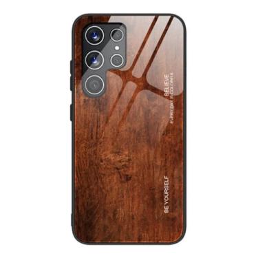 Imagem de Capa de telefone de grão de madeira para Samsung Galaxy S22 S21 S20 FE S10 S9 S8 Plus Note 20 10 9 8 Ultra Plus Capa protetora de vidro temperado, M02, para M53 5G
