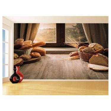 Imagem de Papel De Parede 3D Alimentos Pão Pães Padaria 3,5M Al248