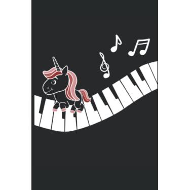 Imagem de Notizbuch Piano Einhorn Klavier lustige Tiere Musik