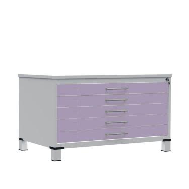 Imagem de Mapoteca de Aço com 05 Gavetas Cinza/Lilás